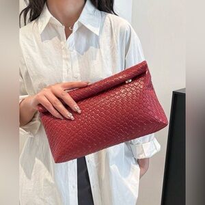 Red Fold-Over Clutch